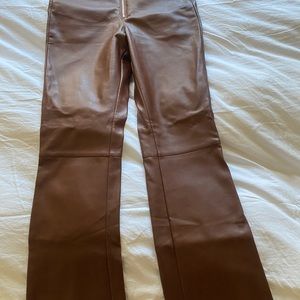 Avec Filles Brown Faux Leather pants